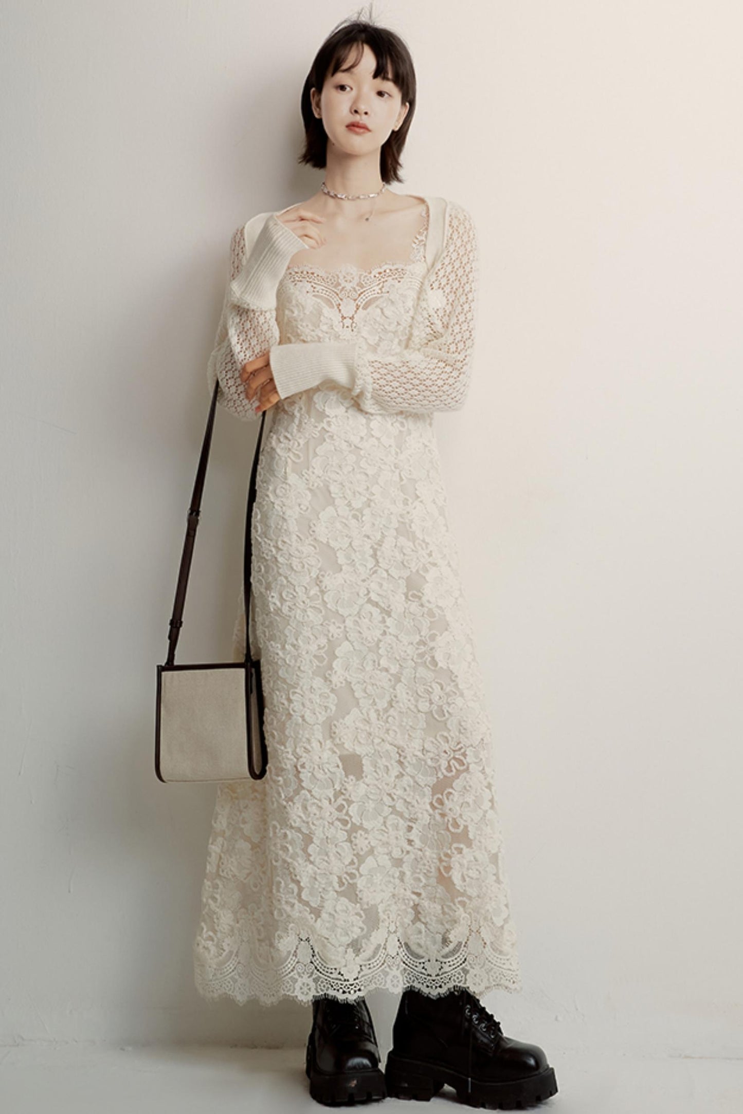 Cream Jacquard Cardigan