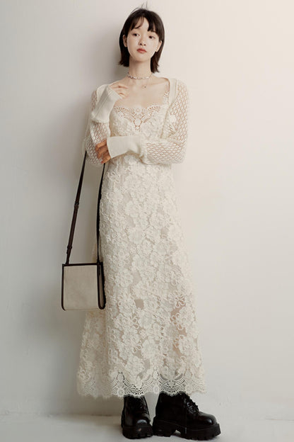 Cream Jacquard Cardigan