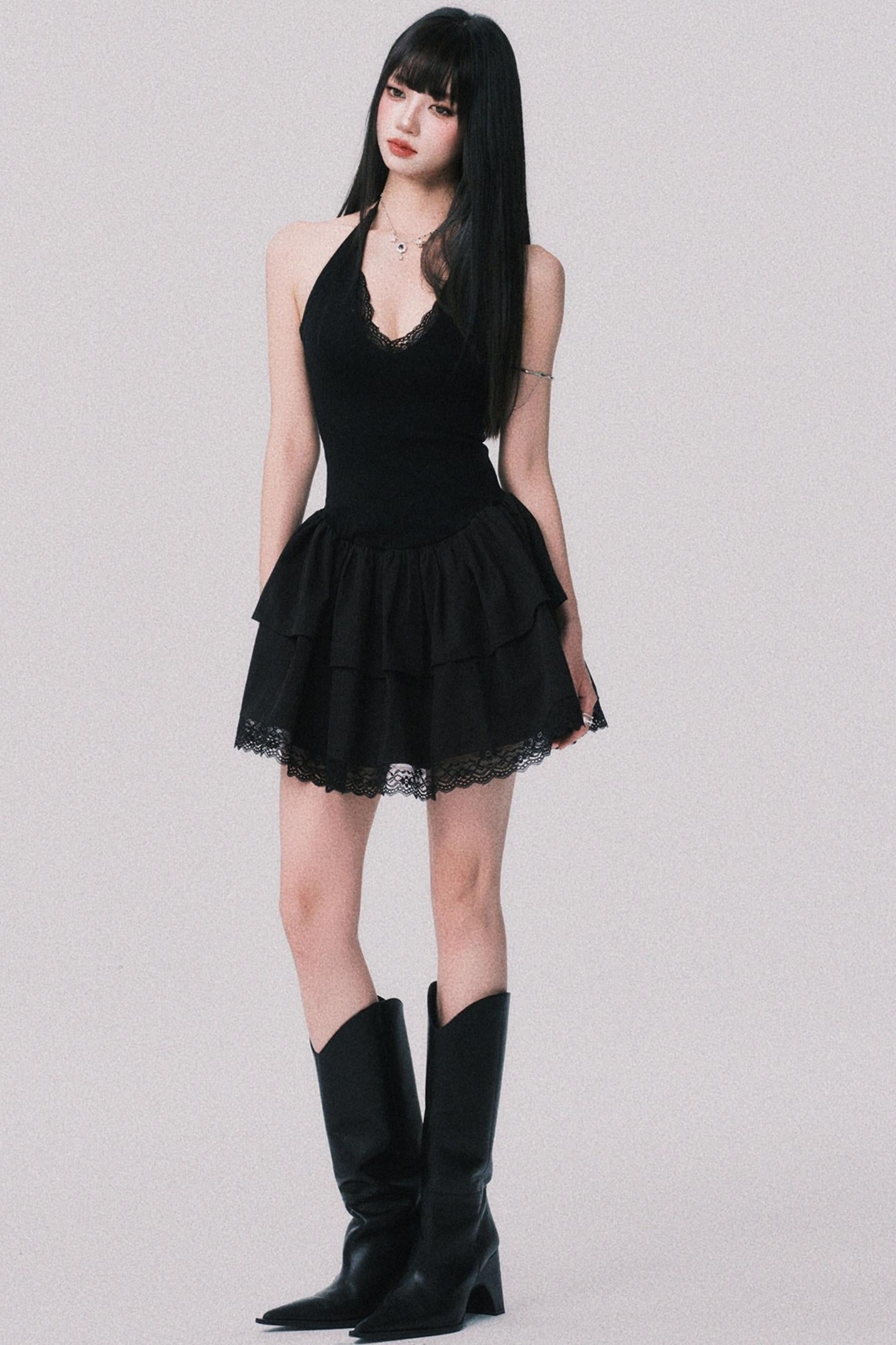 Summer Lace Black Dress