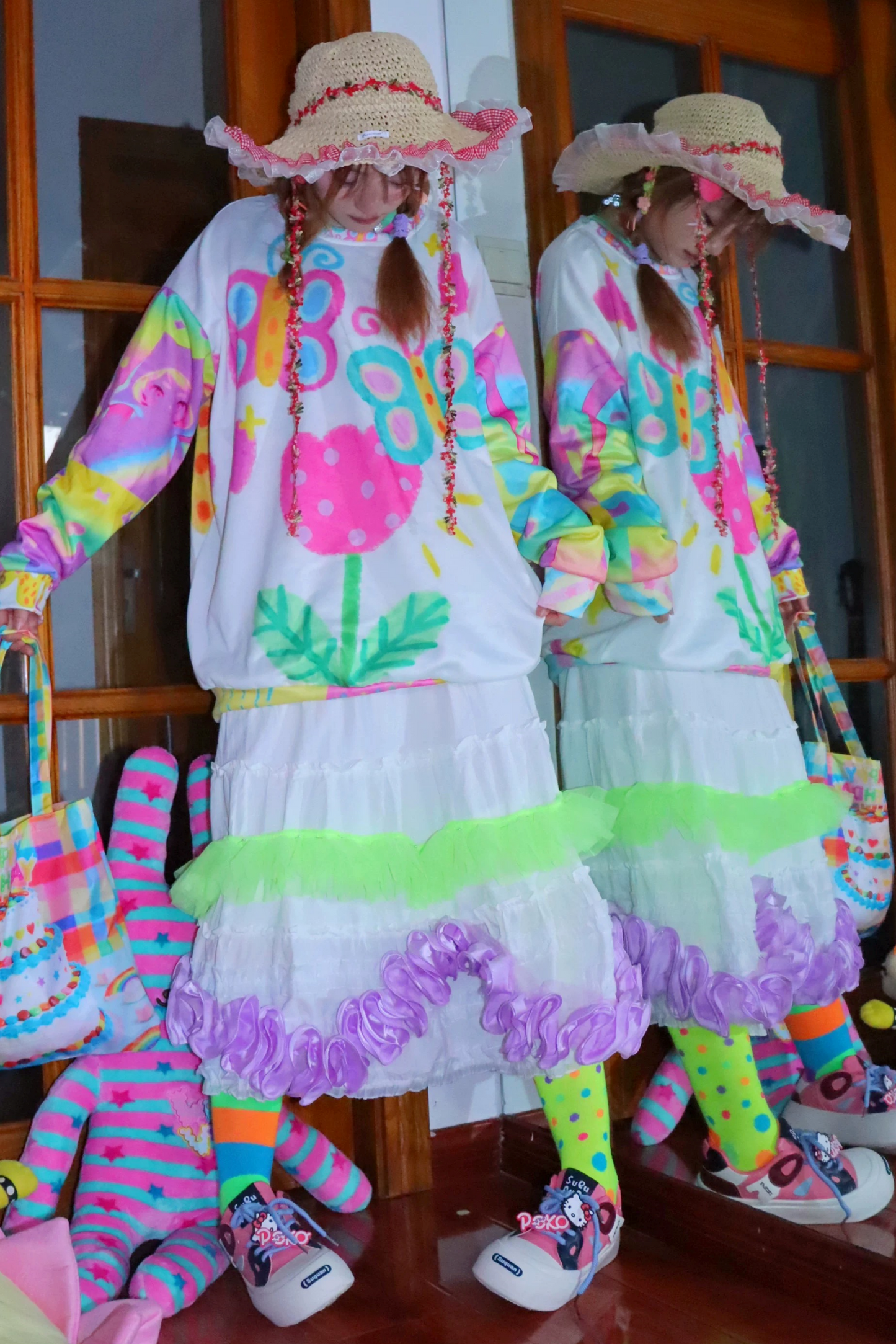 Childlike Butterfly Print Sweater