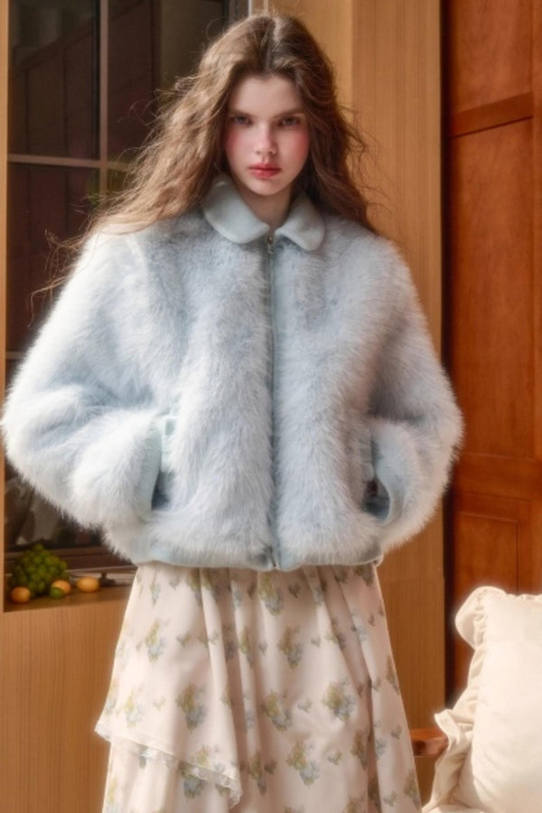 Baby Blue Fur Coat