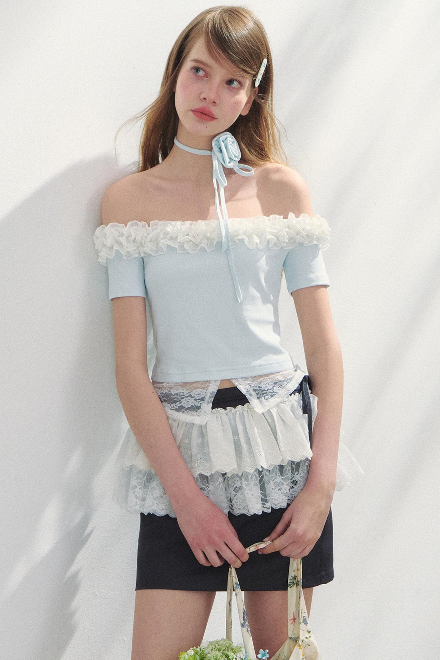 Lace Asymmetrical Top