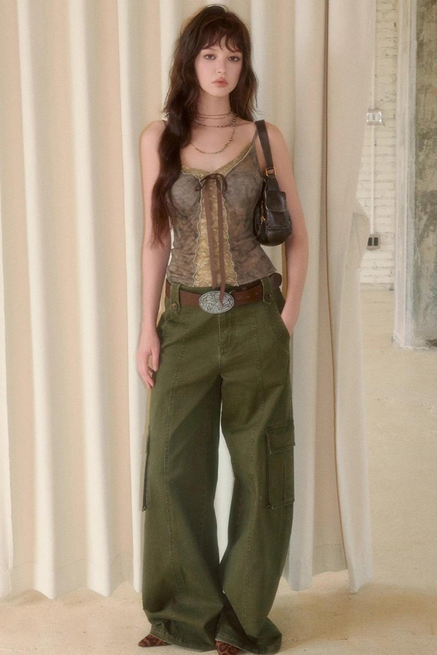 Cool Military Green Cargo Jeans