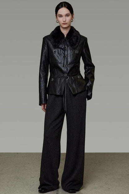 Fur Collar Patchwork Jacket