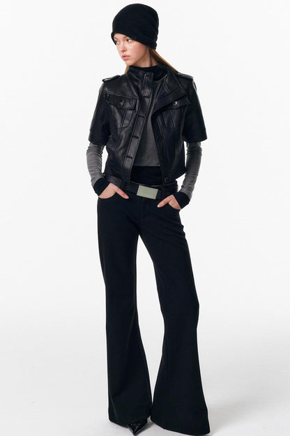 Fleece-Lined Flared Pants