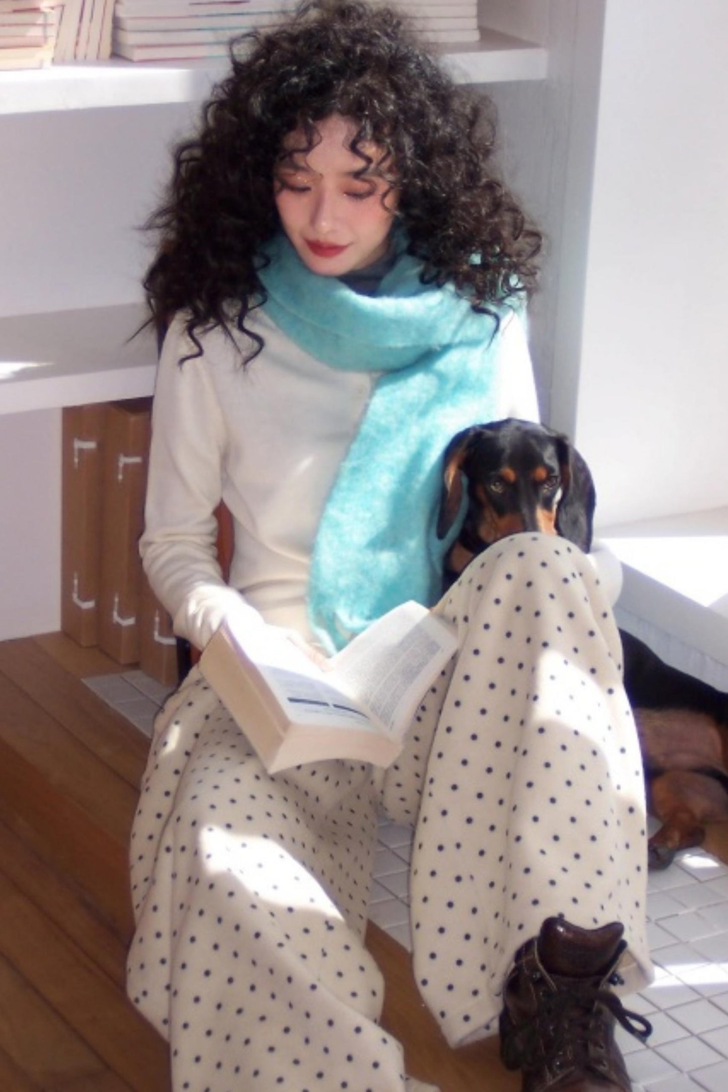 Mist Color Velvet Scarf