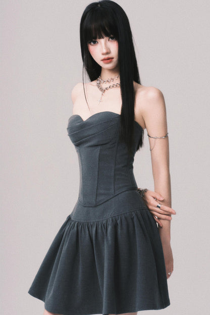 Fishbone Waist Top & Fluffy Skirt Set-Up