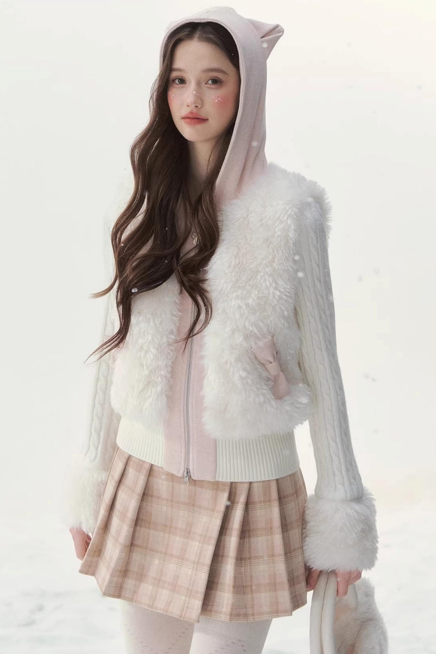 Eco-Friendly Fur Patchwork Jacket