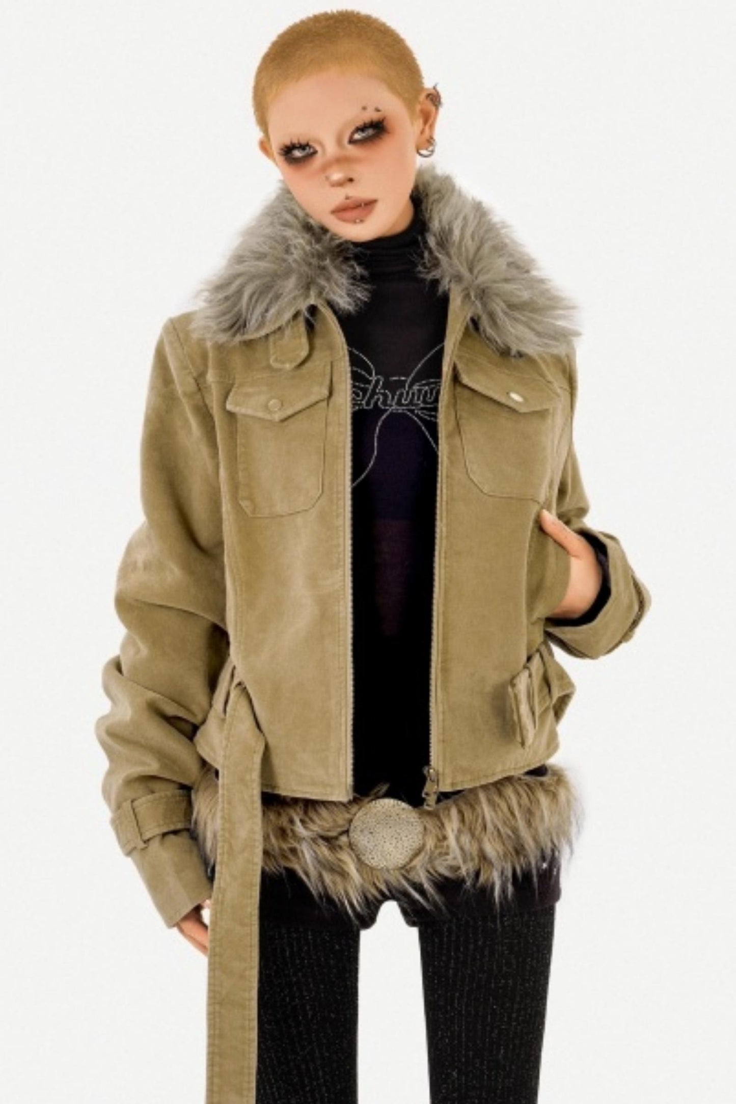 Retro Fur Collar Jacket