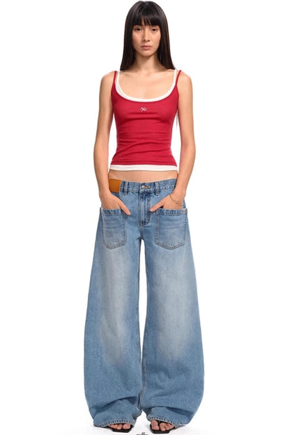Reversed Wide-Leg Cargo Pants