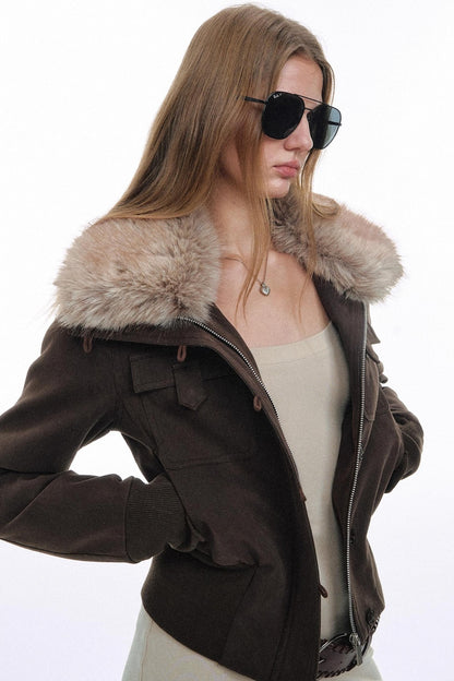 Raccoon Fur Lapel Jacket