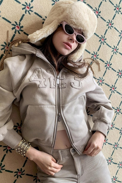 Gray Halo Hooded Jacket Set-Up