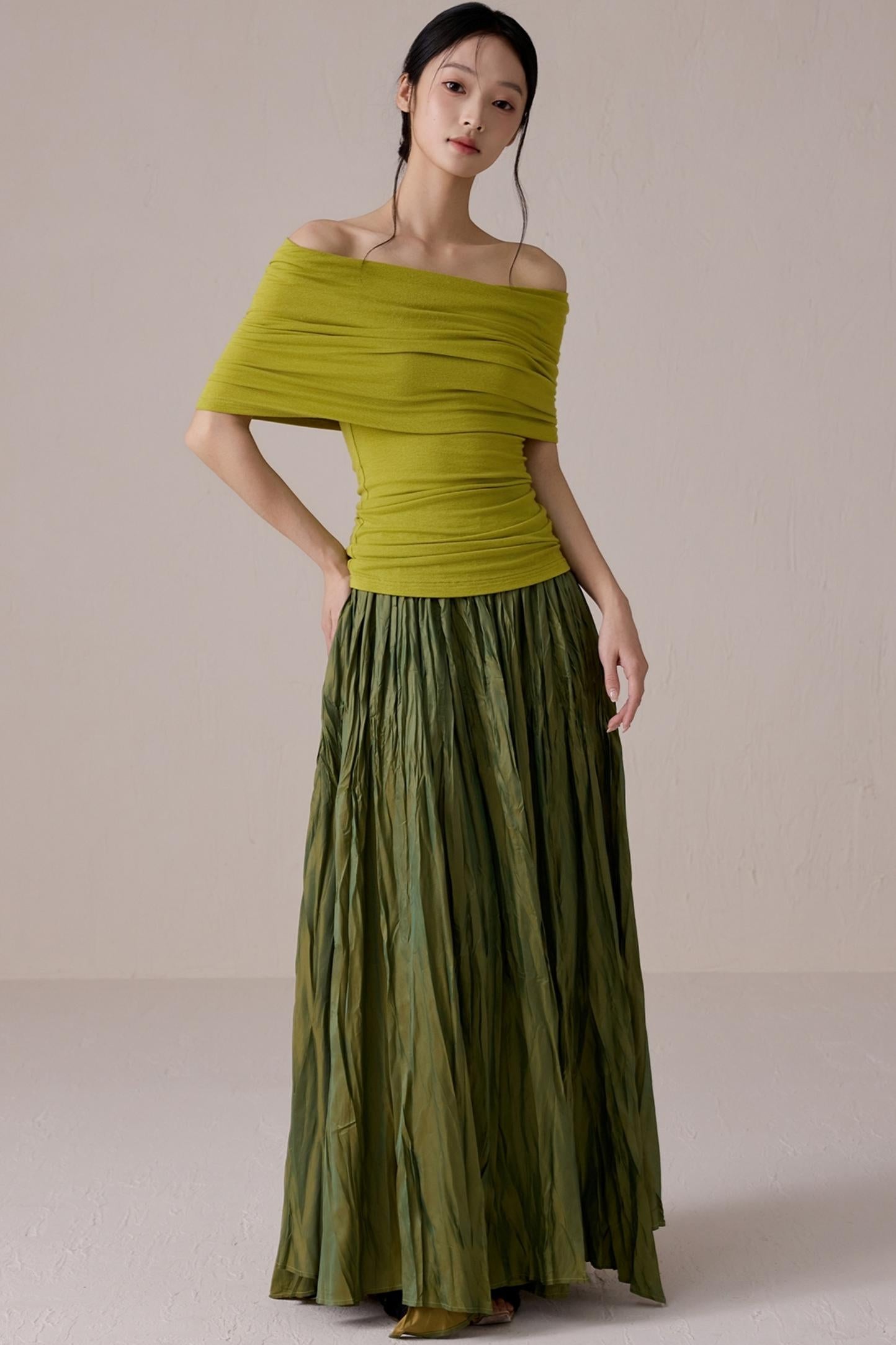 Pleated Fairy Bustier with A-line Swing Skirt