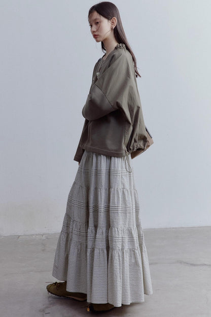 Check Layered Cake Skirt