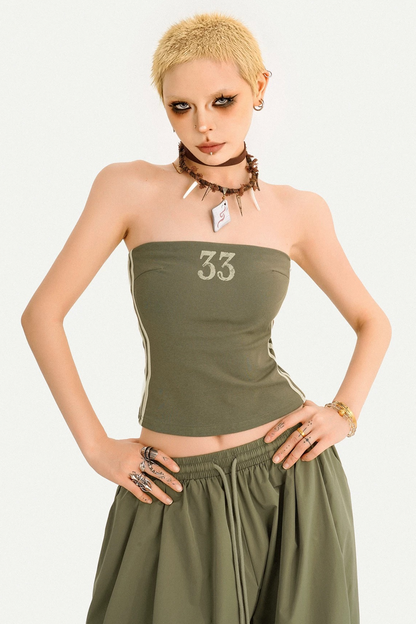 Retro Color-Block Tube Top