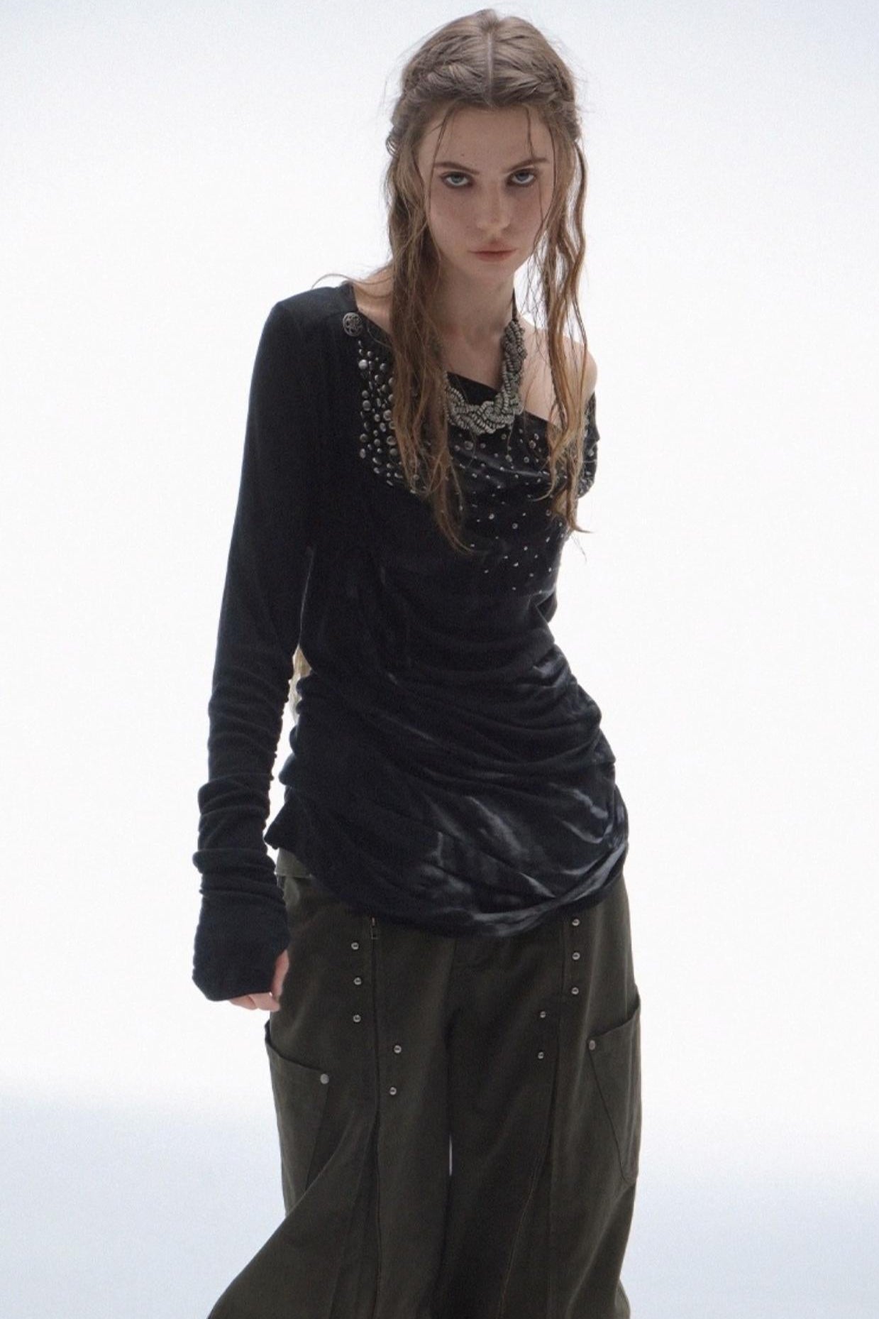 French Vintage Diamond Print Swing Top