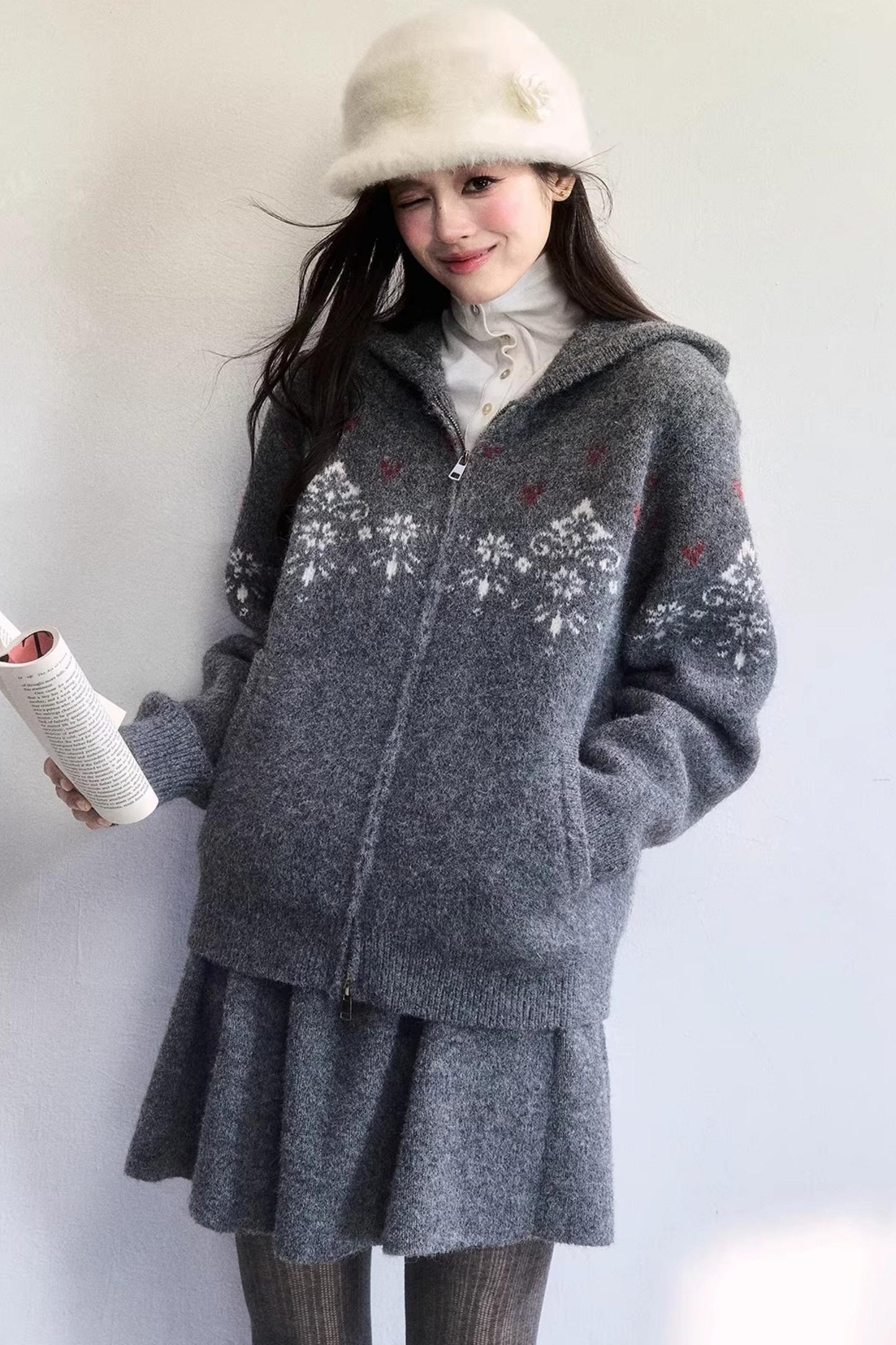 Frosting Jacquard Strickjacken-Set