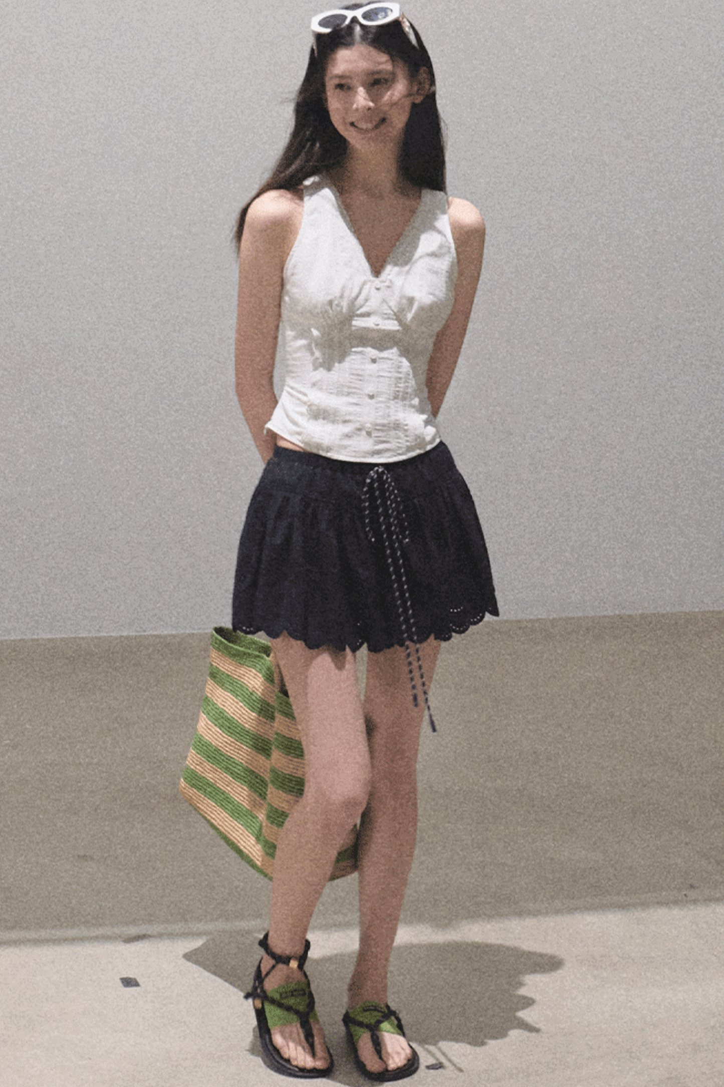 Lime Delight Bohemian Peplum Skirt