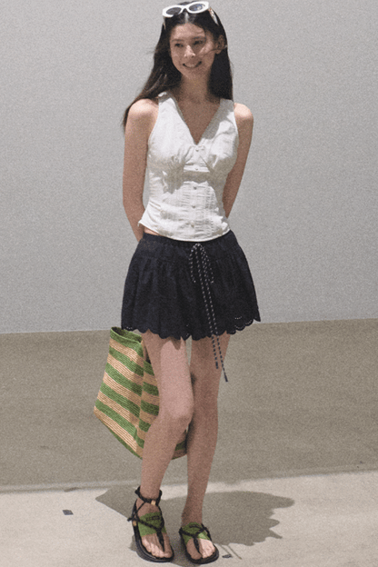 Lime Delight Bohemian Peplum Skirt