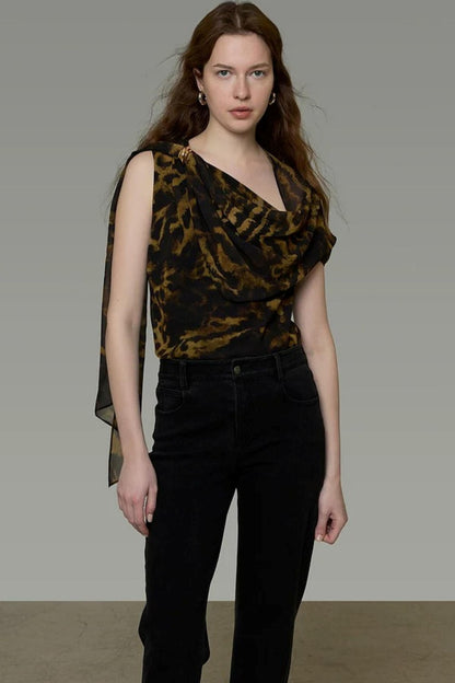 Leopard Off-Shoulder Blouse