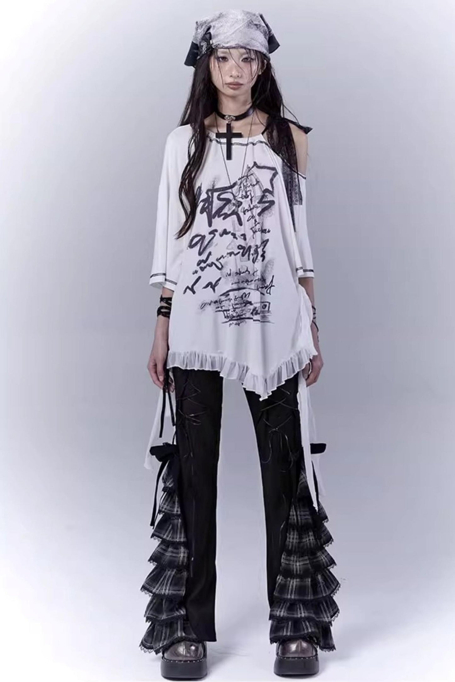 Century Plaid Lace Pants