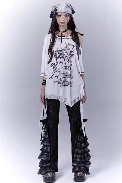 Century Plaid Lace Pants