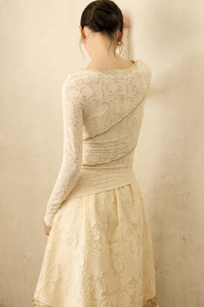 Slim Jacquard Knit Base Layer Top