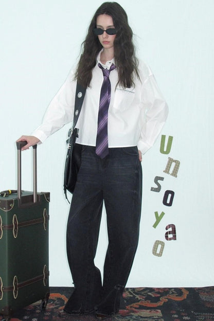 Cotton Embroidered White Shirt