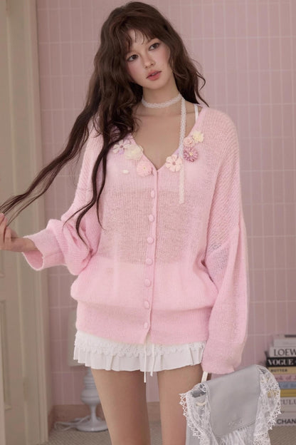 Sweet Floral Knit Sweater