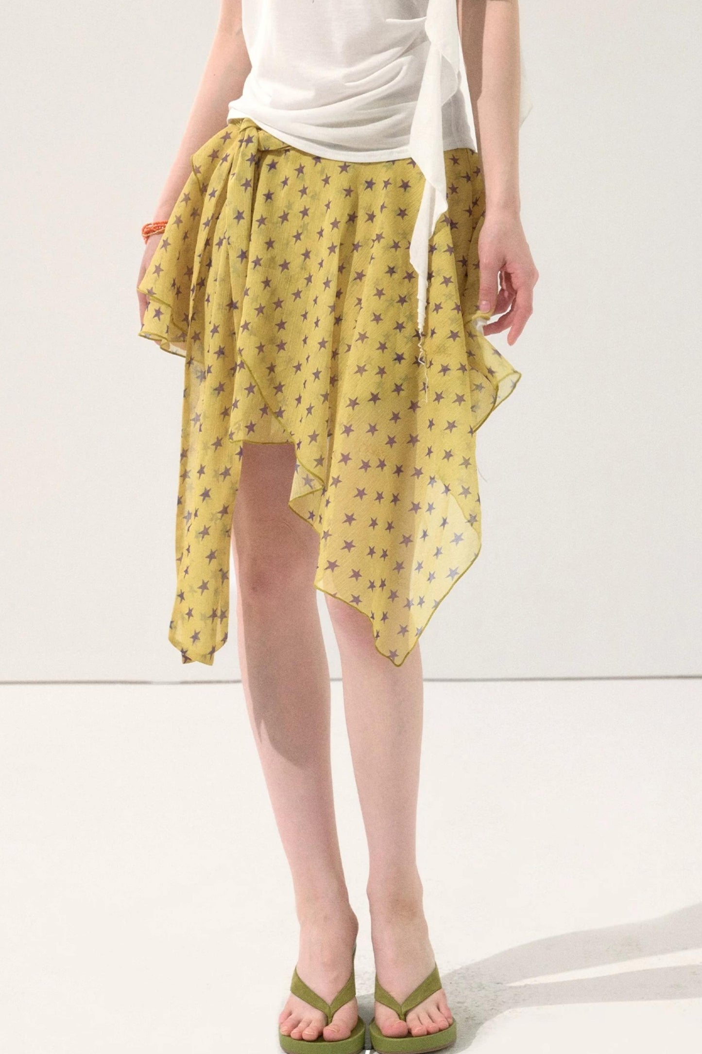 Retro Asymmetrical Tie Skirt