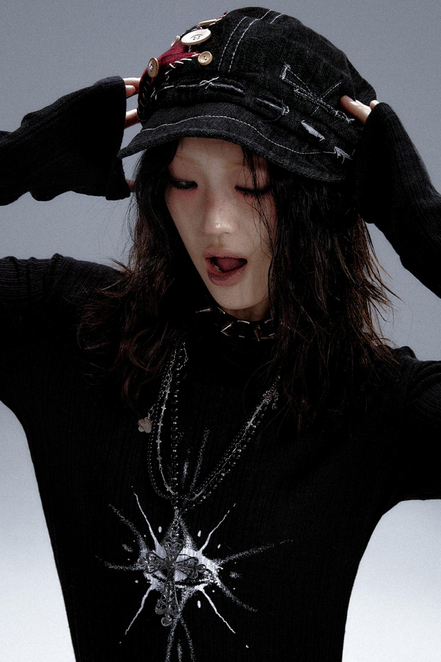 Garden Punk Denim Beret