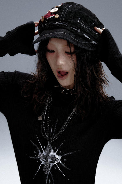 Garden Punk Denim Beret