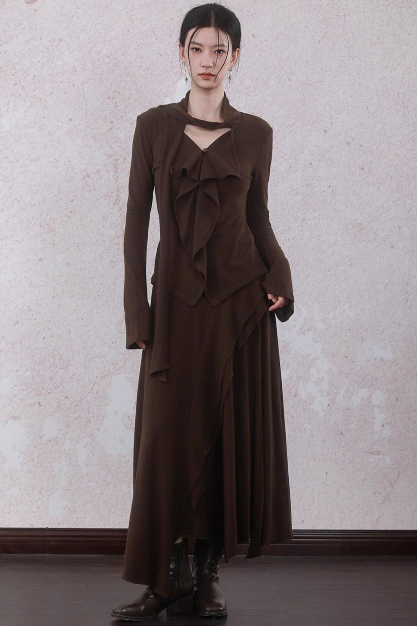 Design Streamer Knitted Top Skirt Set