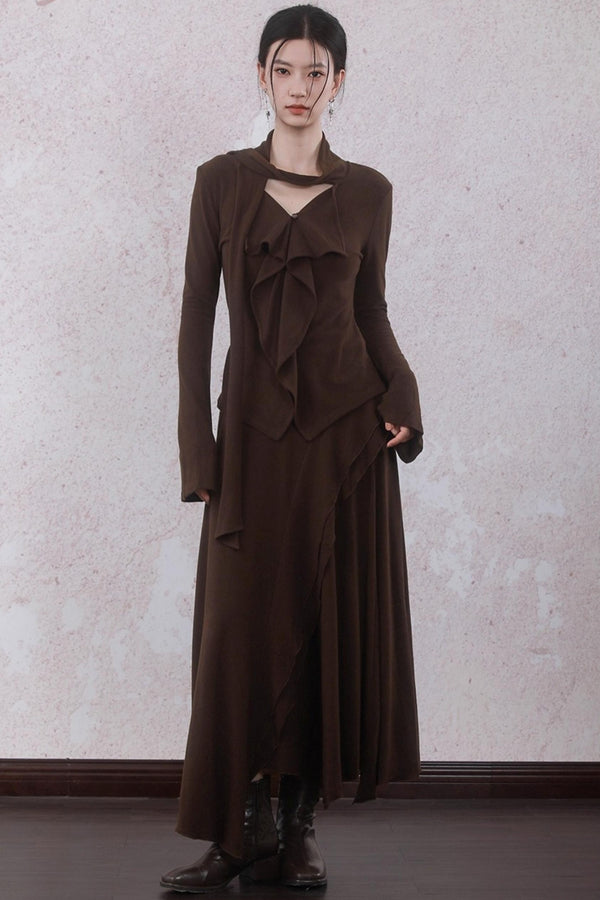 Design Streamer Knitted Top Skirt Set