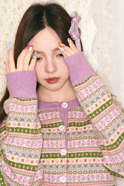 Knitted Cardigan With Skirt Set-Up