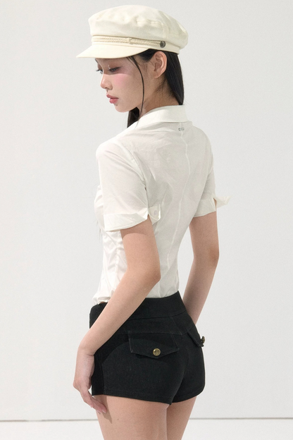 Waist-Slimming V-Neck Blouse