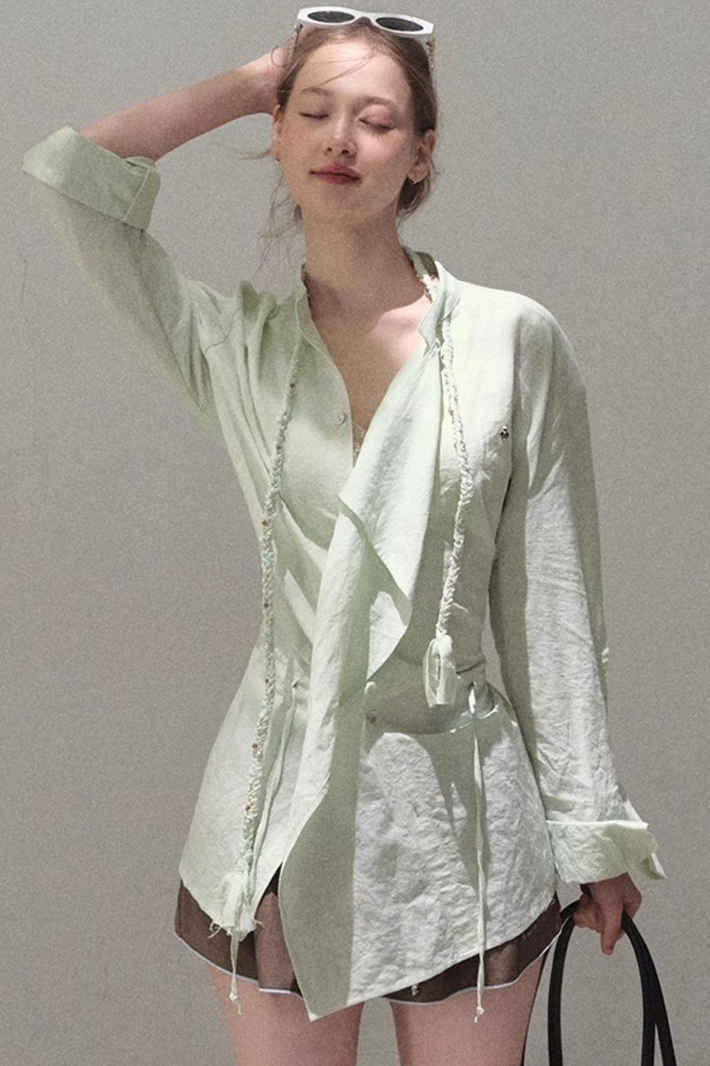 Eco-Luxe Striped Beaded Shirt