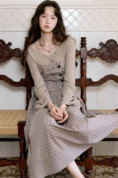 French Vintage Pastoral Flower Dress