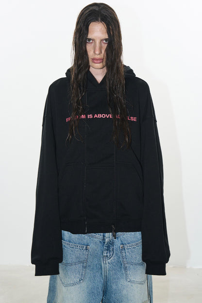 Faux Layered Sweatshirt Jacket