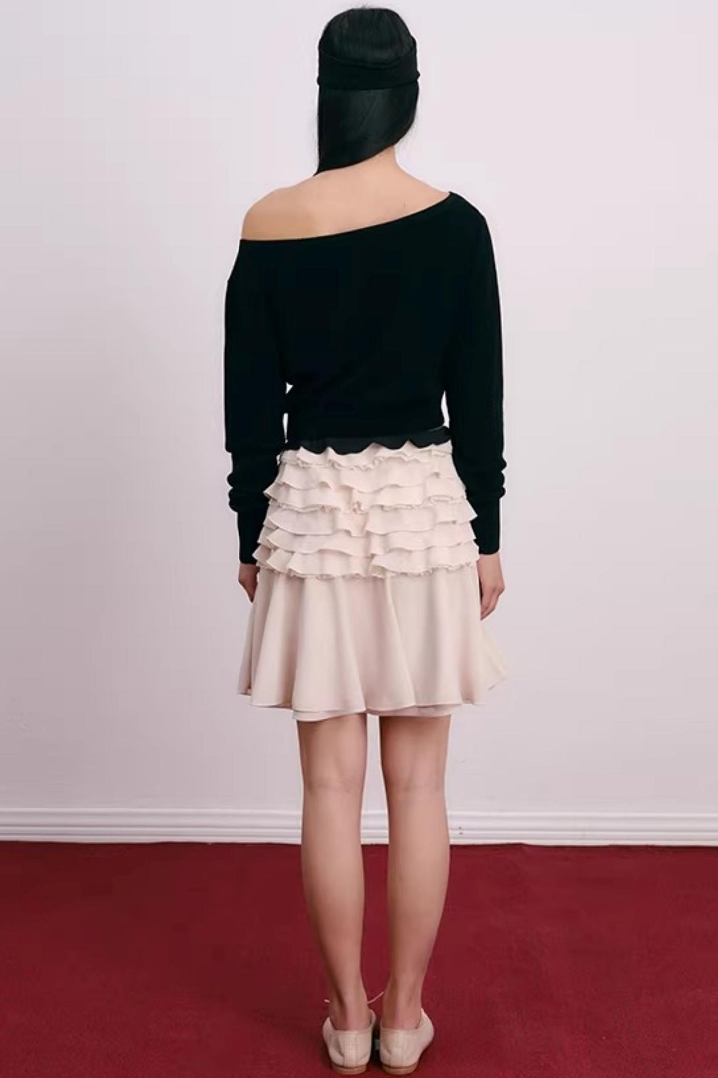 Cherry Jacquard Merino Wool Top