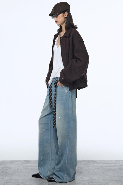 Splash-Ink Vintage Denim Pants