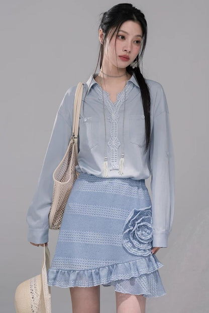 Clear Sky Knit Skirt