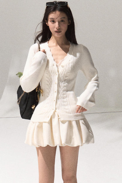 Obscure V-Neck Knitted Cardigan