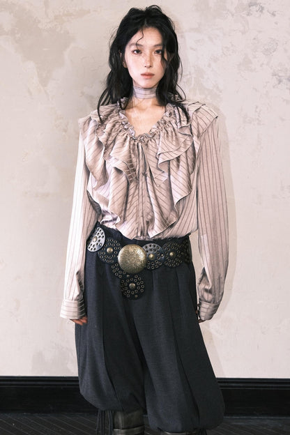 Vintage Bronze Ruffled Shirt