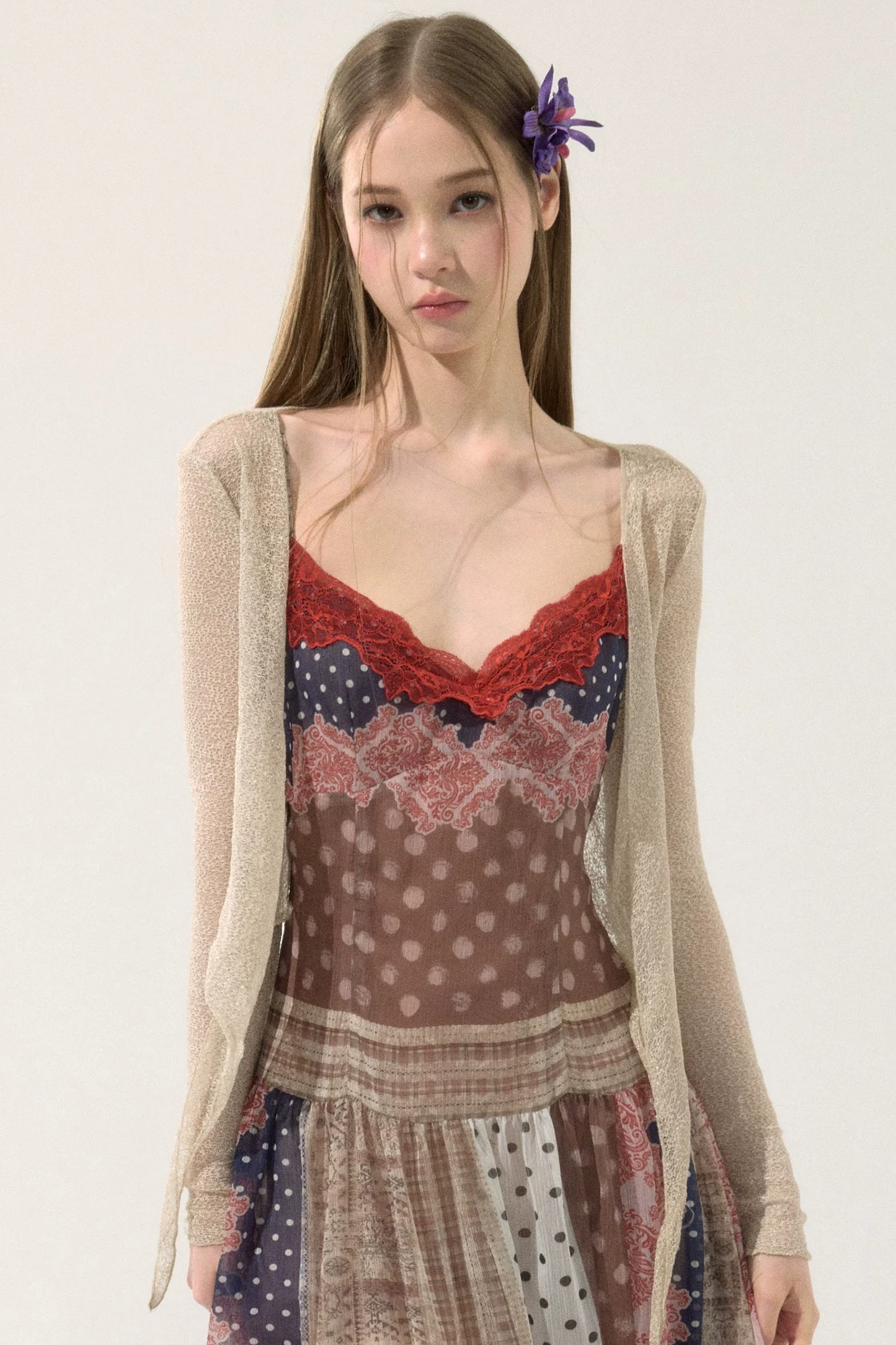 Shiny Silk Sheer Cardigan
