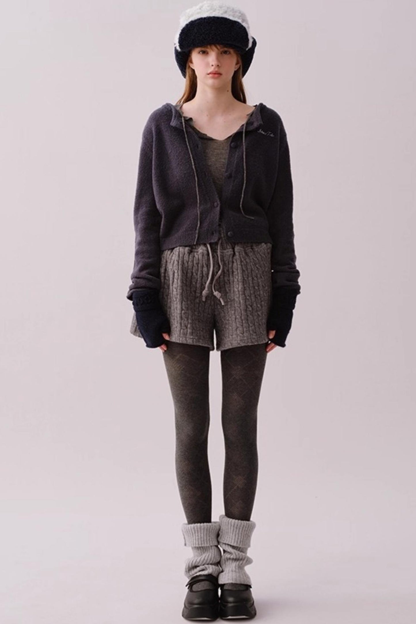 Knitted Twist Pattern Skirt Pants