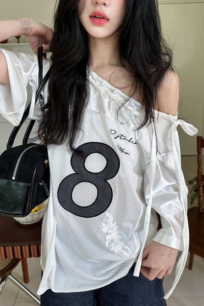 Block Core Mesh Slouch Top