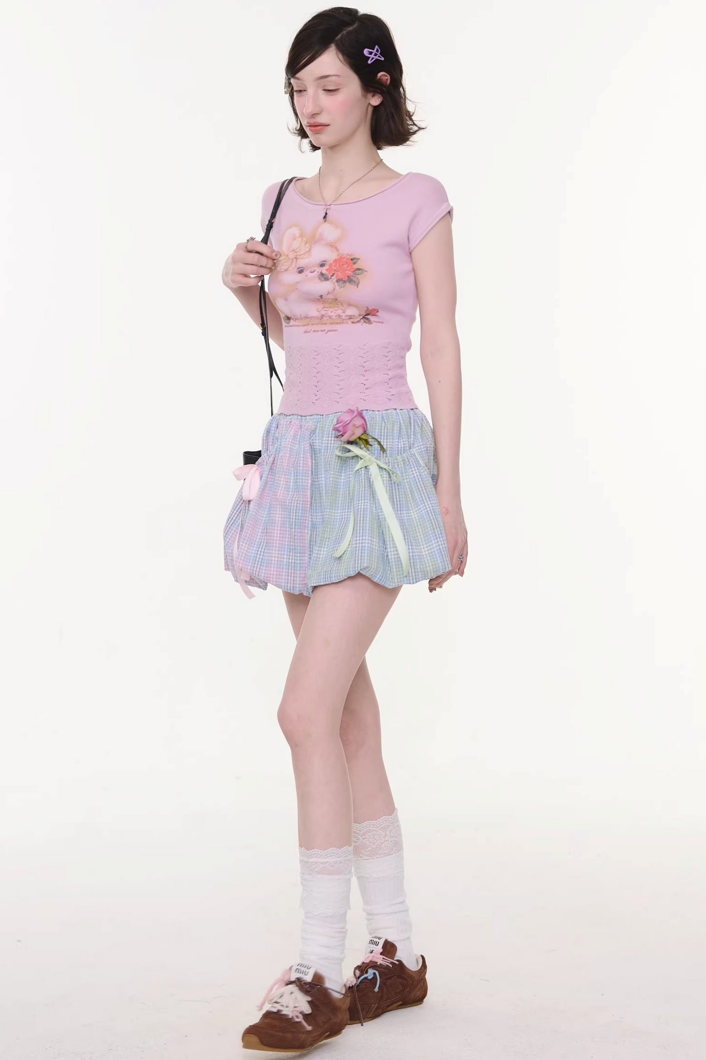 Rainbow Candy Plaid Skirt