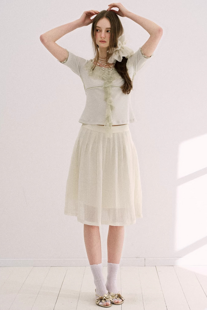 Original Gray-Green Lace Knit Top