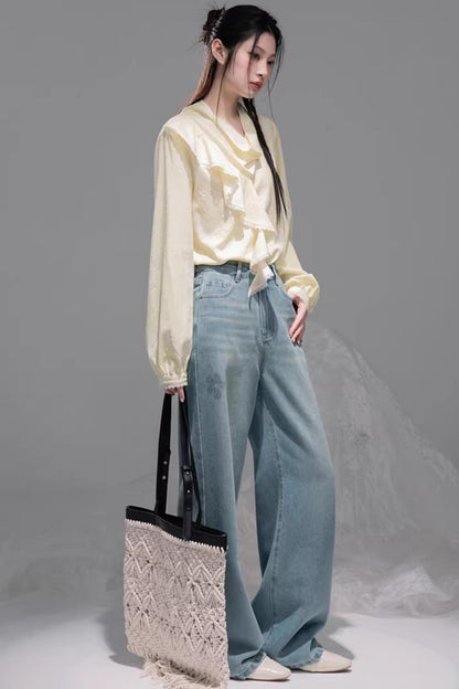 Meersalzblaue Lyocell-Jeans